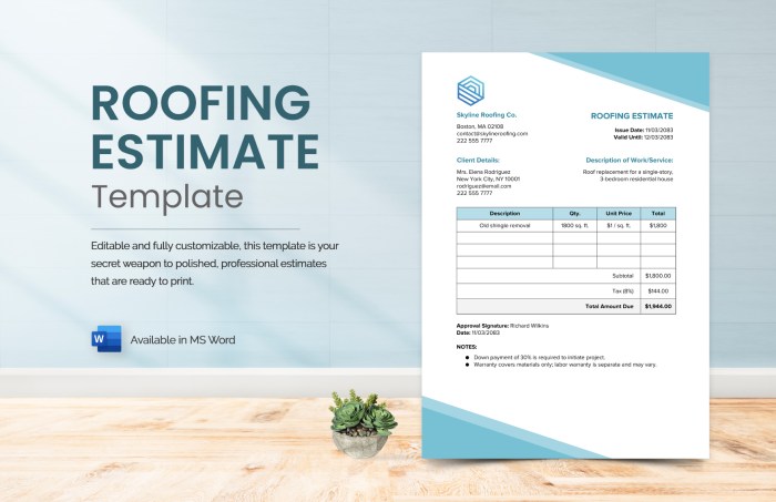 Commercial Roofing Estimate Templates Roofing Proposal Template,